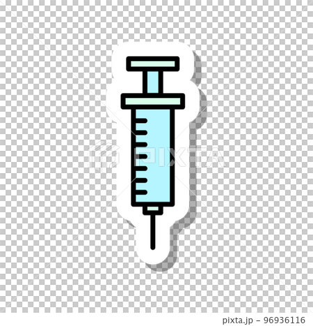 mini sticker medical icon syringe 96936116