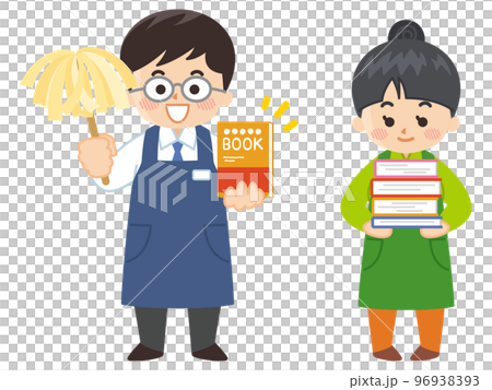 書店員の男女 本屋 書店員の男女 本屋 96938393