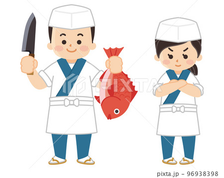 料理人の男女　板前　日本料理 96938398