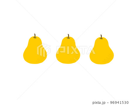 かわいい洋梨のルレクチェ3個セット／手描きイラスト 96941530