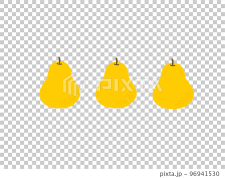 かわいい洋梨のルレクチェ3個セット／手描きイラスト 96941530