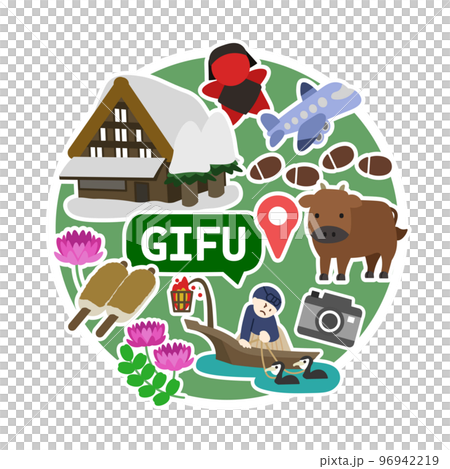 岐阜のアイコン 線無し 丸 岐阜のアイコン 線無し 丸 96942219