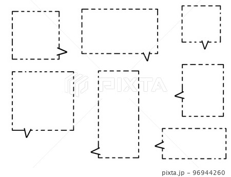 スクエア　四角　点線吹き出しセット 96944260