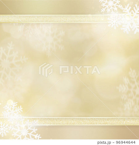 ゴールドに輝く雪の背景 96944644