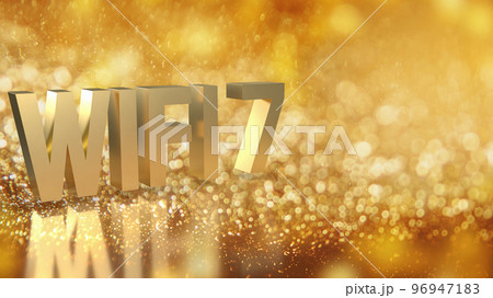 The gold wifi 7 for technology or internet concept 3d rendering 96947183