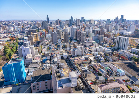 ライオンズタワー仙台広瀬からの眺め　仙台市　西部から中心部　ビル群　風景　眺望 96948003