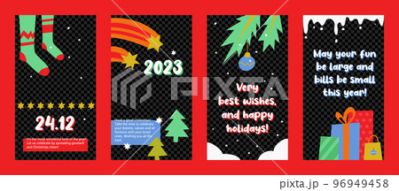 New Year Christmas Greetings Sale Set of Templates New Year Christmas Greetings Sale Set of Templates 96949458