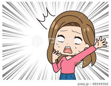 脇にコンプレックスのある女性のイラスト 96949568