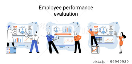 Business concepts HR department, increasing employee engagement, worker performance evaluation 96949989