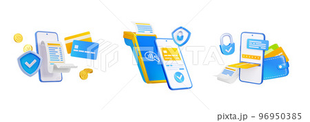 Secure mobile payment with phone, cards, pos 96950385