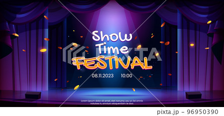 Festival announcement poster, lettering on stage 96950390