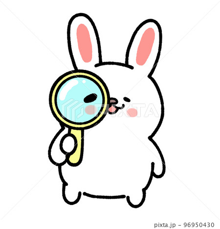 かわいいうさぎが発見するポーズ かわいいうさぎが発見するポーズ 96950430