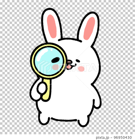 かわいいうさぎが発見するポーズ かわいいうさぎが発見するポーズ 96950430