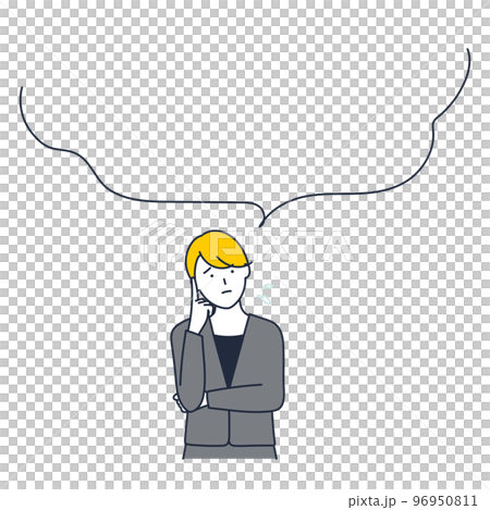 仕事の悩みや困りごとを話すビジネスウーマンのイラスト素材 仕事の悩みや困りごとを話すビジネスウーマンのイラスト素材 96950811