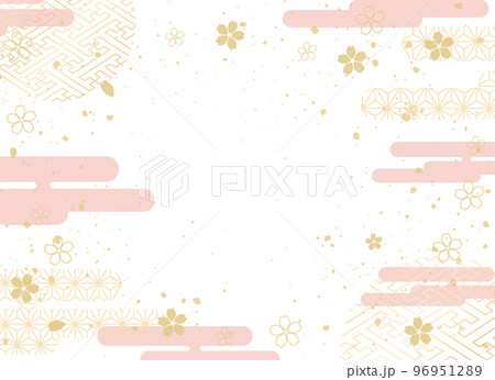 正月の背景イラスト。和柄をあしらった美しい背景。 96951289