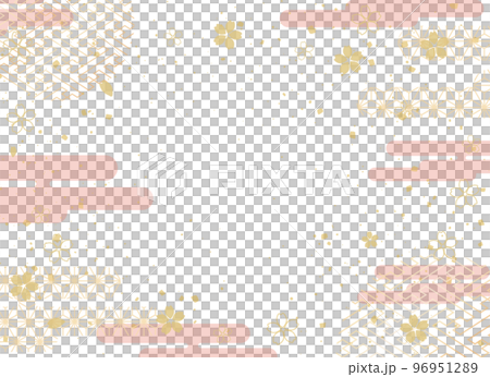 正月の背景イラスト。和柄をあしらった美しい背景。 96951289