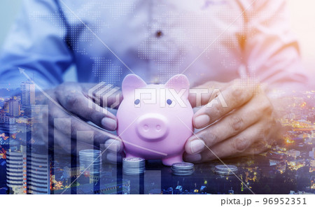 Investor online saving concept 96952351