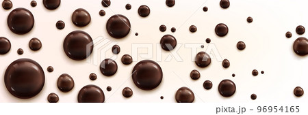 Realistic chocolate bubbles on white background 96954165