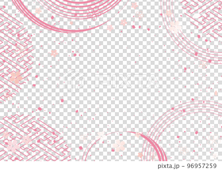 New Year's background illustration. A beautiful background with Japanese patterns. 96957259