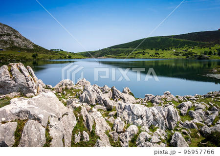 Lake Enol in Picos de Europa, Asturias, Spain 96957766