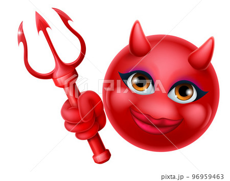 Devil Emoji Emoticon Man Face Cartoon Icon Mascot 96959463