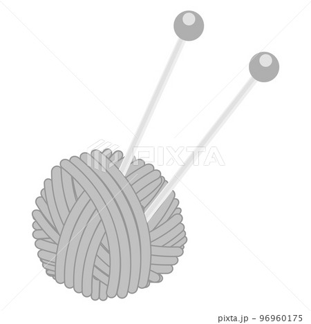 Knitting icon isolated on white background. Wool ball logo design. Knitwork hobby illustration 96960175