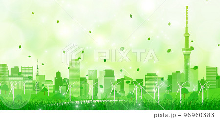 新緑 大都市 環境イメージ素材 新緑 大都市 環境イメージ素材 96960383