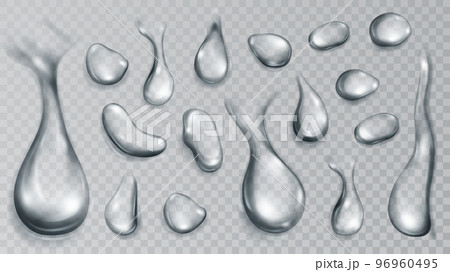 Translucent water drops 96960495