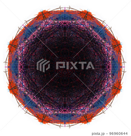 Abstract Kaleidoscope Geometric Ornate Isolated on White Background. 96960644