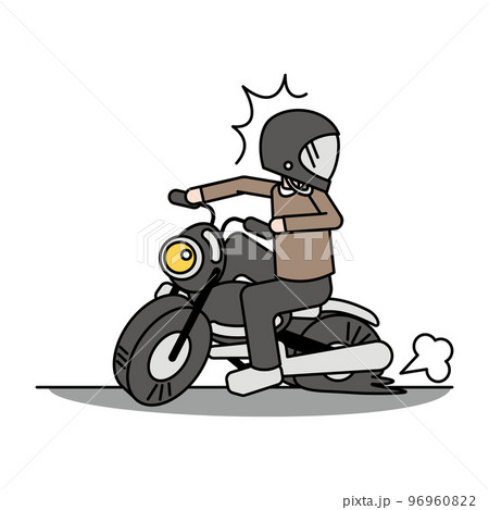 タイヤがパンクして動かないバイク 96960822