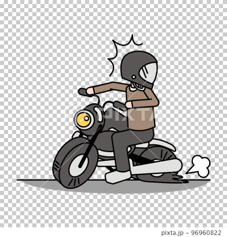 タイヤがパンクして動かないバイク 96960822