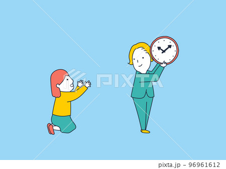 人の時間を奪う時間泥棒とは付き合うな！なイラスト素材｜mayucolor09 96961612