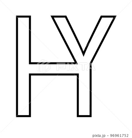 Logo sign hy yh icon nft interlaced letters y h Logo sign hy yh icon nft interlaced letters y h 96961752