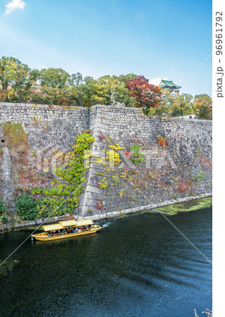 【秋の大阪城公園】石垣と御座船 【秋の大阪城公園】石垣と御座船 96961792