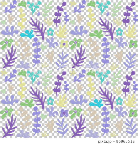 花卉無縫圖案、海藻重複圖案、紋理背景插圖、海藻紡織品 96963518