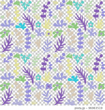 花卉無縫圖案、海藻重複圖案、紋理背景插圖、海藻紡織品 96963519