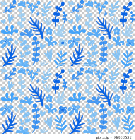 花卉無縫圖案、海藻重複圖案、紋理背景插圖、海藻紡織品 96963522