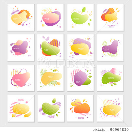 Abstract Cover with Fluid Shapes and Forms Design Vector Template Set Abstract Cover with Fluid Shapes and Forms Design Vector Template Set 96964830