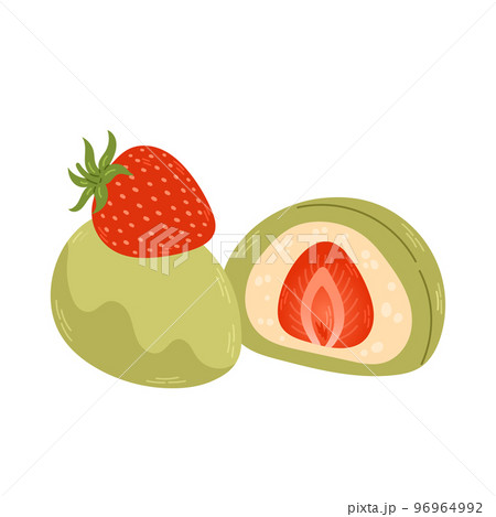 Daifuku vector. Daifuku on white background. Daifuku is Japanese desserts. Daifuku vector. Daifuku on white background. Daifuku is Japanese desserts. 96964992