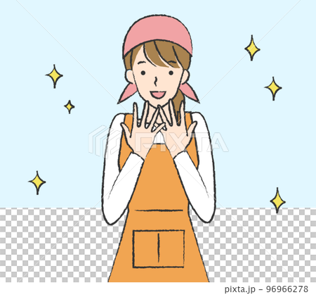 （掃除で綺麗になった部屋に）感動する女性 96966278