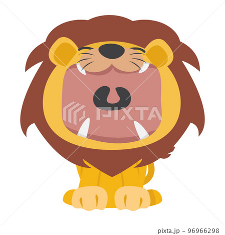 cute lion open mouth roar cute lion open mouth roar 96966298