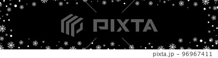 Black winter background banner with white snowflakes Black winter background banner with white snowflakes 96967411