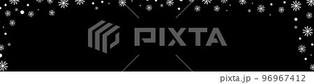 Black winter background banner with white snowflakes Black winter background banner with white snowflakes 96967412