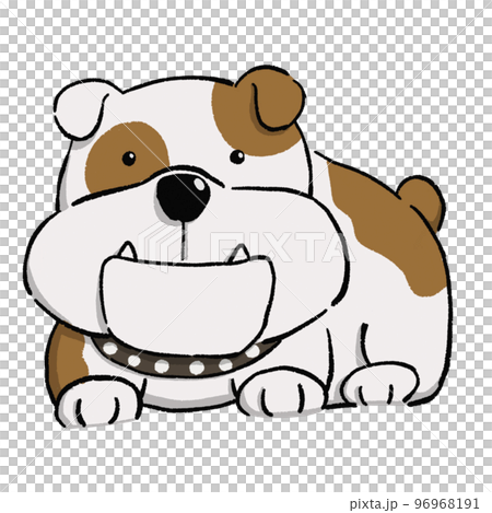 Hand drawn cute baby bulldog cartoon style 96968191