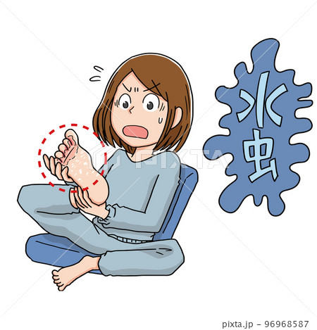 水虫におどろく女性 96968587