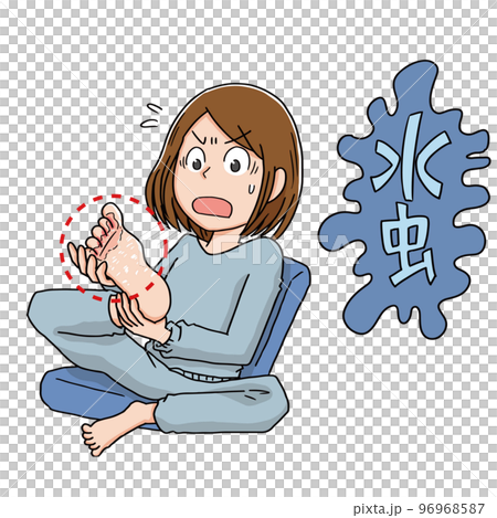 水虫におどろく女性 96968587