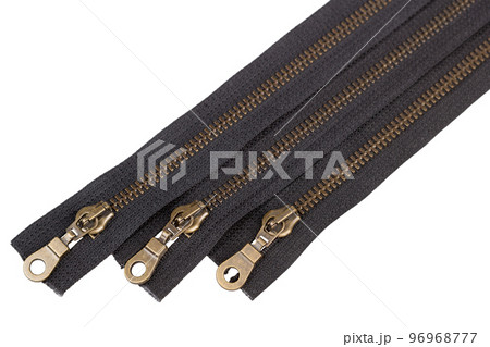 Diagonal open zipper lines isolated on white 96968777