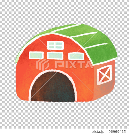 赤い農場の小屋 96969415