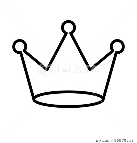 シンプルな王冠のアイコン。ランキングやチャンピオンシンボル。ベクター。 96970515