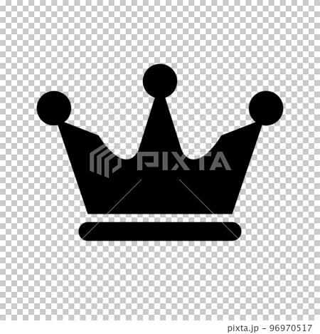 皇冠剪影圖標。國王的象徵。向量。 96970517